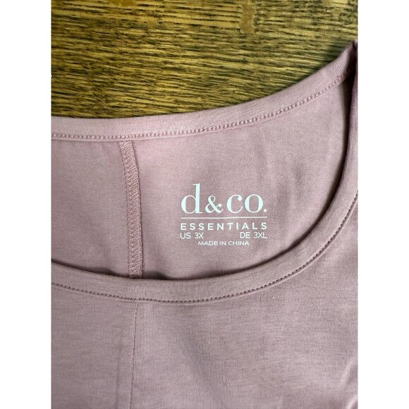 D & Co. Essentials Womens Green Pink 2 Pack Cotton Blend Tops Size 3X Spring NWT - Picture 5 of 9